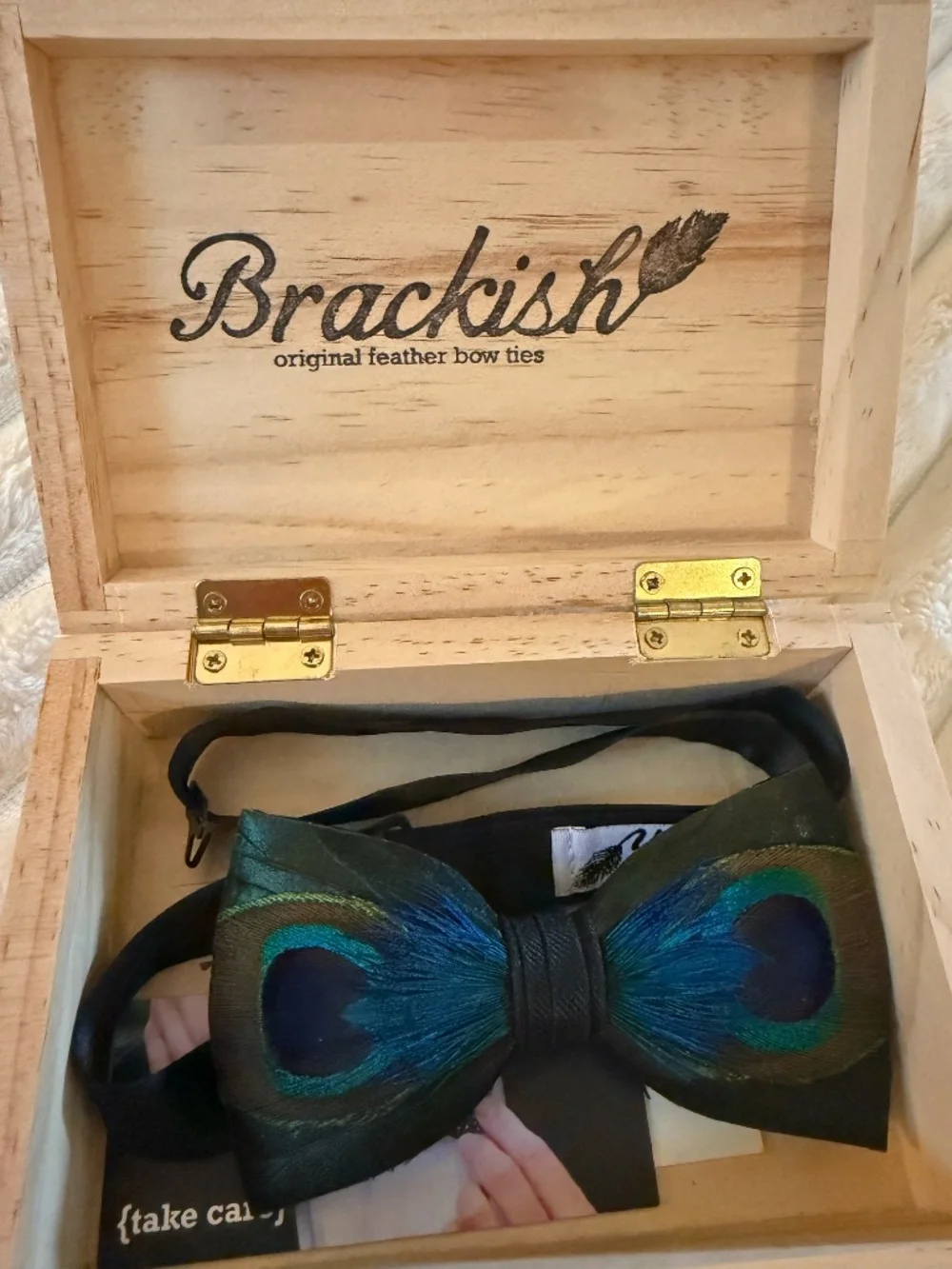 Brackish Rooster & Peacock Feather Bow Tie